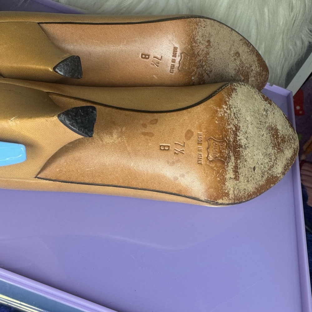 4/$10 Phyllis Poland Made in Italy Tan Women's Heels - Picture 5 of 7